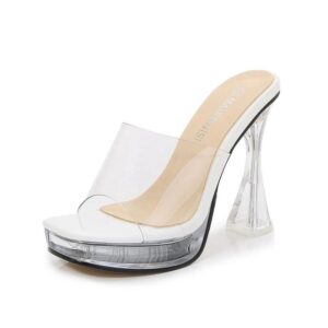 Mule transparente Haut Talon 12 cm