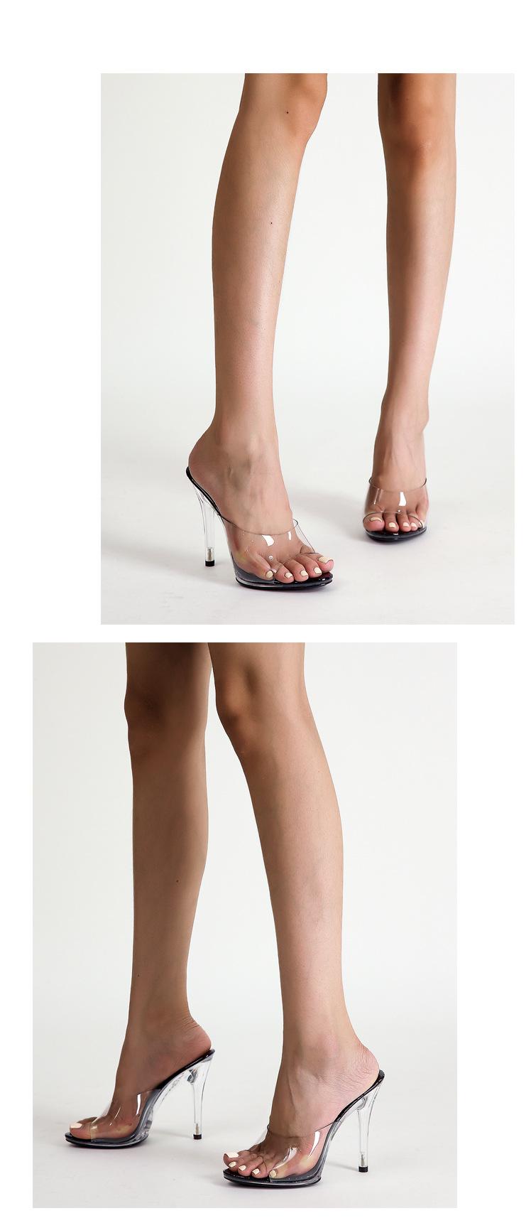 Mules transparentes à Talons semelles noires