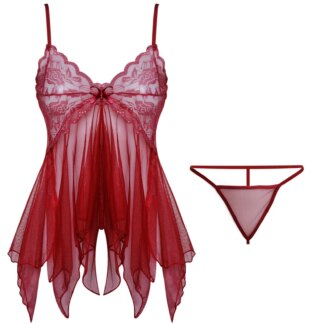 Lingerie sexy rouge - Vin, Taille unique