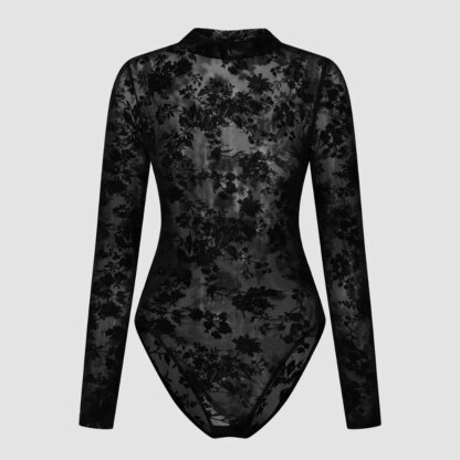 Body dentelle manche longue