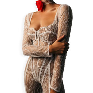 Combinaison dentelle blanche