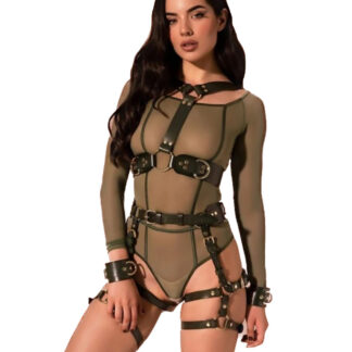 Ensemble BDSM Noir - 3 pièces