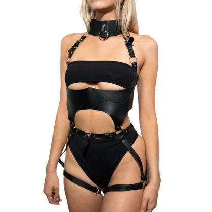 Ensemble-harnais-lingerie-cuir-noir-bdsm