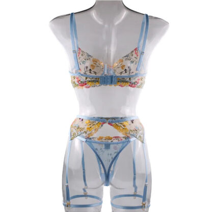 Ensemble-lingerie-Bleu-Transparent