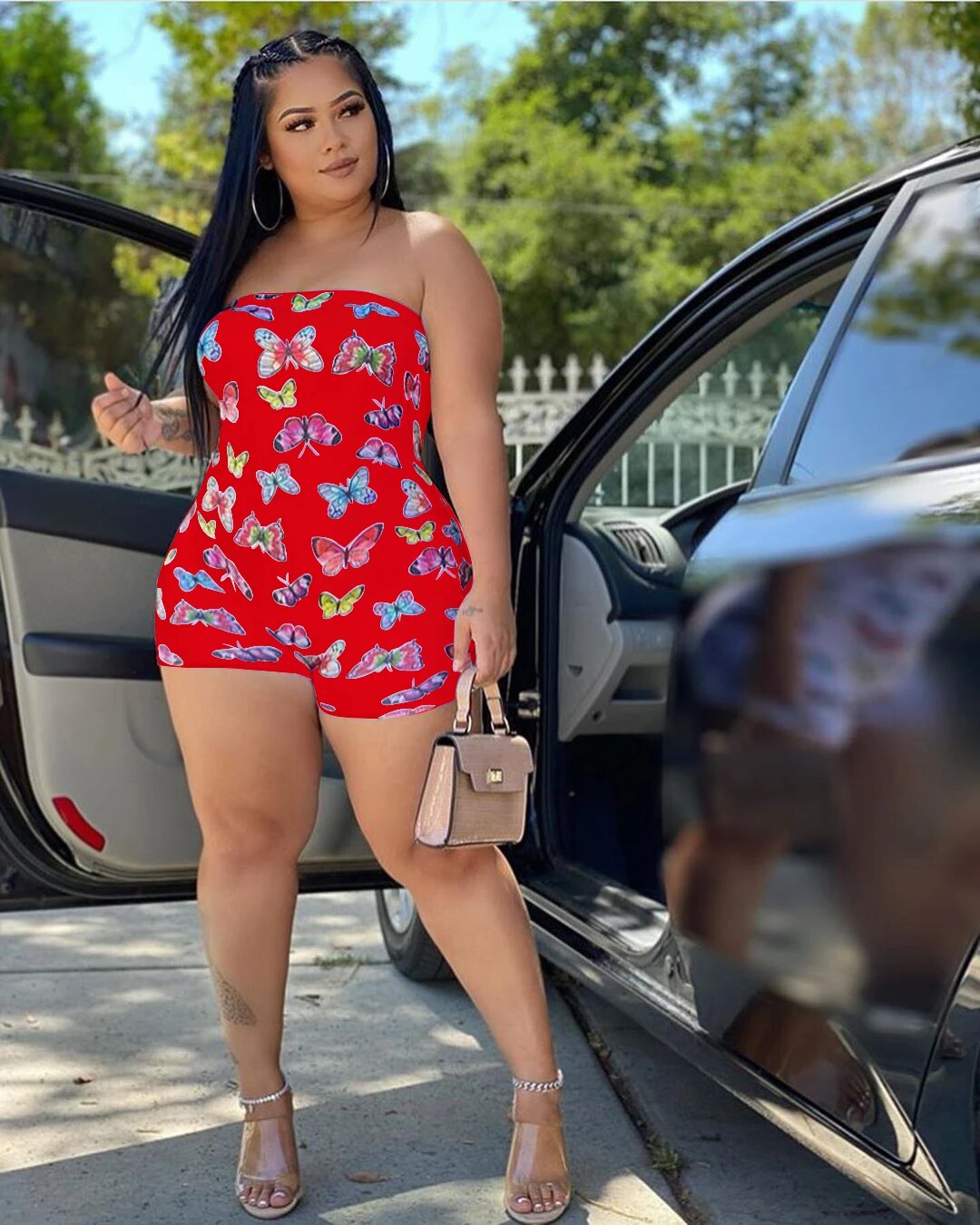 Combishort grande taille rouge