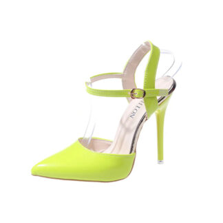 Escarpins Vert Citron Cuir Végétal de Luxe
