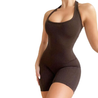 CombiShort Femme Dos Nu Brun