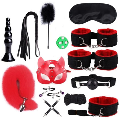 Accessoires BDSM Noir et Rouge Glamsens