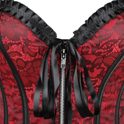 Corset Femme Rouge Burlesque – Image 4