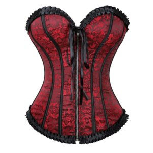 Corset Femme Rouge Burlesque Glamsens