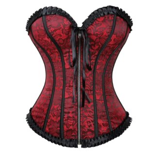 Corset Femme Rouge Burlesque Glamsens
