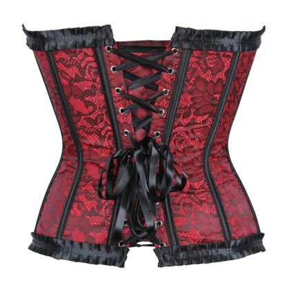 Corset Femme Rouge Burlesque – Image 2