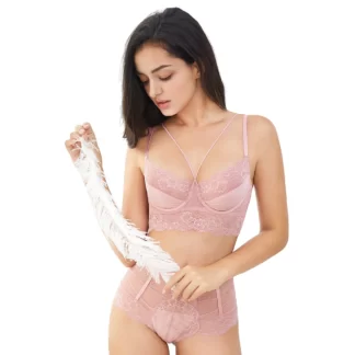 Ensemble lingerie rose avec Soutien-gorge et Shorty