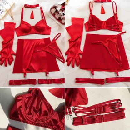 Ensemble sexy rouge satin – Image 4