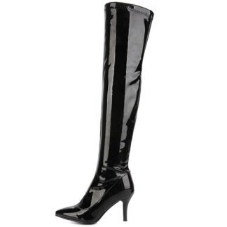 Cuissardes femme noires talon 8 cm