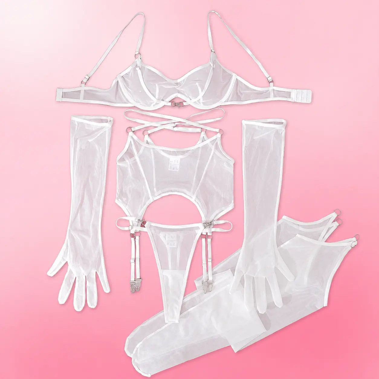 Ensemble-sexy-blanc-Ultra-fin-avec-bas-lingerie-5-pieces-transparente